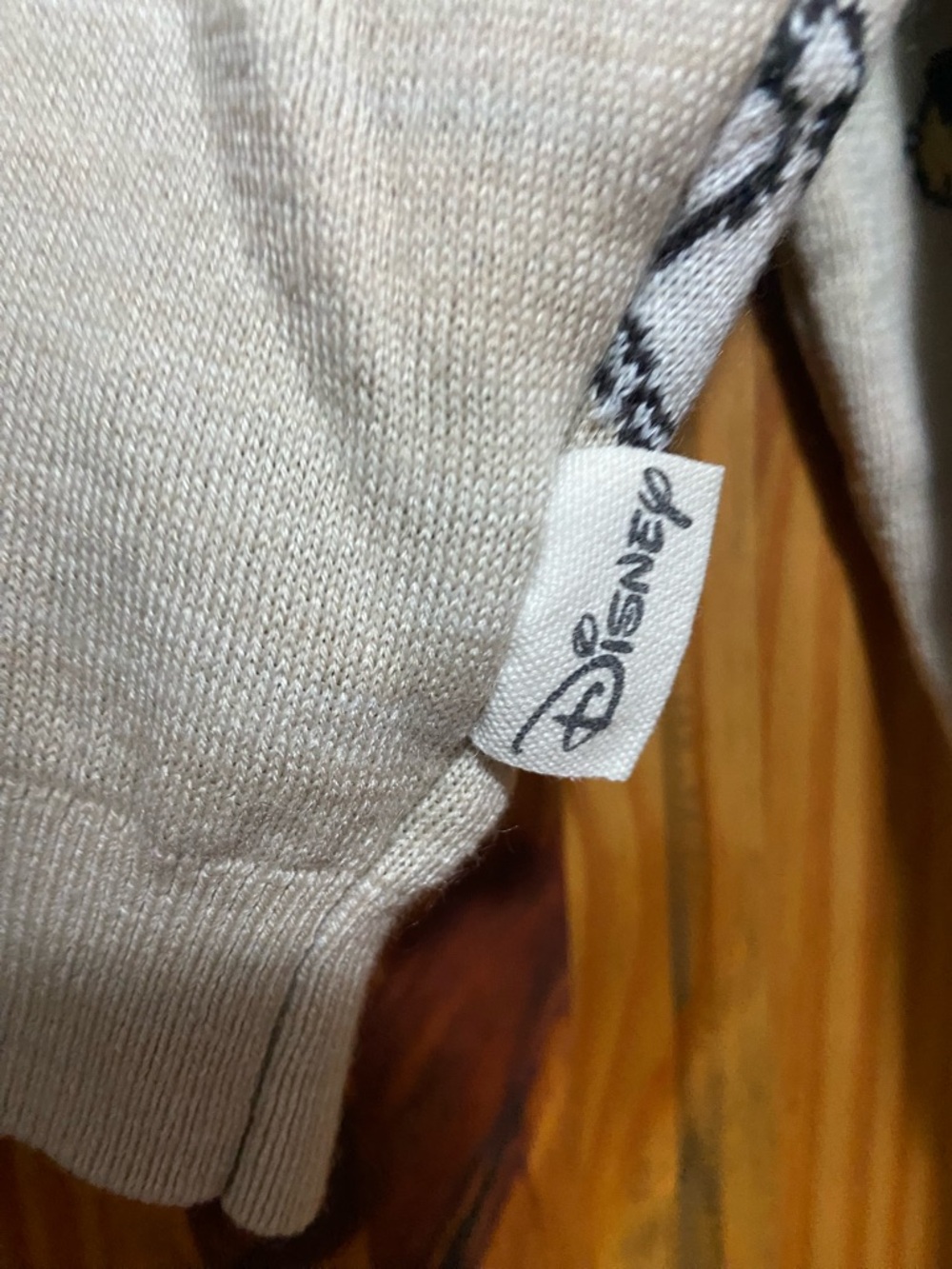 H&M Beige Knit Sweater with Multicolor Accent Stitching size youth 14 - Picture 4 of 4